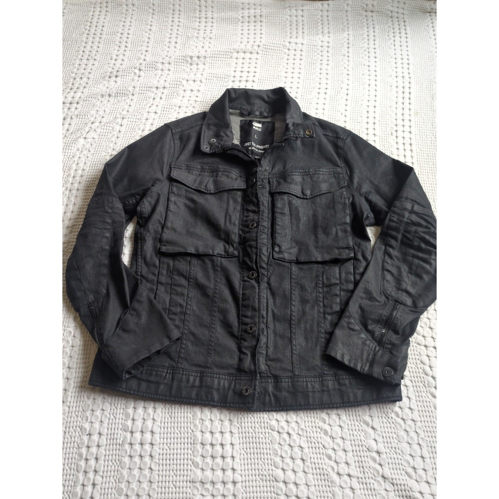 Men's Black Slim Button-Front Jacket - Picture 3 of 16